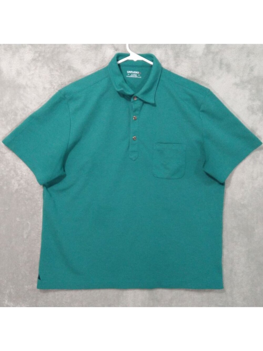UNTUCKit Shirt Mens XL Green Polo Short Sleeve Supima Cotton Blend Pullover